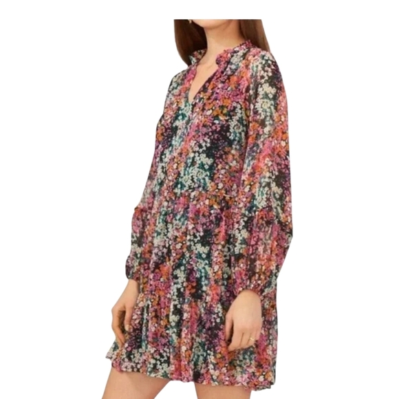 Vince Camuto Vibrant Floral Long Sleeve Dress - Picture 4 of 4